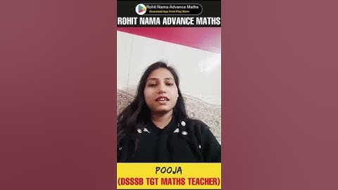 DSSSB TGT MATHS TEACHER | POOJA | #dsssb #rohitnama #maths #teacher