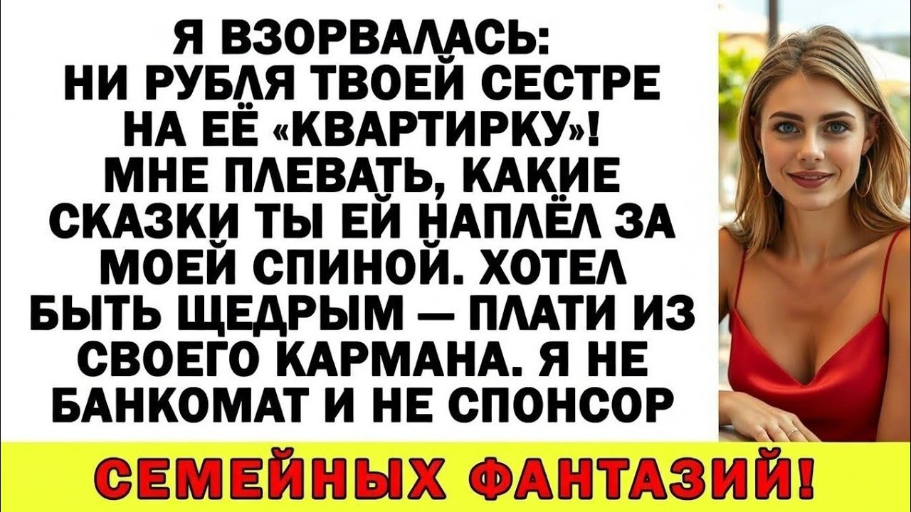 Моих денег твоя сестра не увидит. Кредит ей в помощь, а не мой кошелёк!