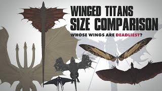 All Winged Titans | ANIMATED Size Comparison | Whose Wings are Deadliest? | Monsterverse Wingspans