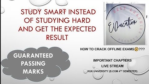 Important Chapters(All Subjects)/#kuk/B.com 4th Sem/#live/#livestream/kuk university