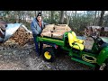 John Deere HPX Gator - Loading, Moving & Stacking Firewood