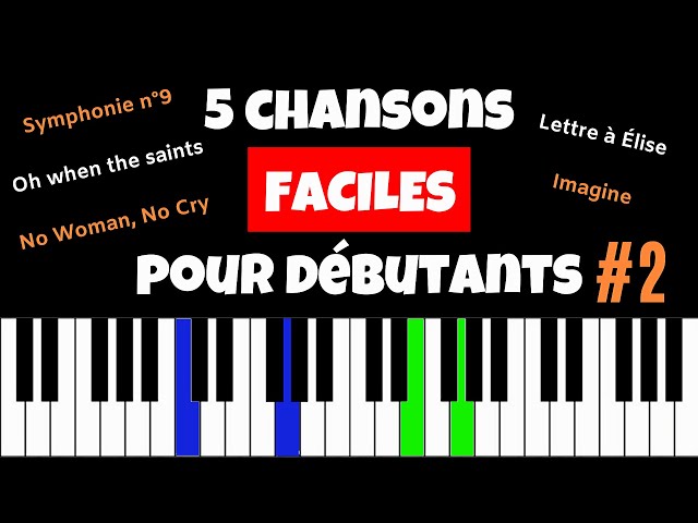 5 CHANSONS FACILES au PIANO pour débutants #2 🎹 PARTITIONS EN DESCRIPTION  