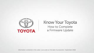 Know Your Toyota | How To Complete A Firmware Update On Toyota Vehicles -  Youtube