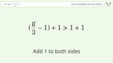 Solving Linear Inequalities: (g-3)/3 is Greater Than 1