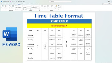 How to Make Time Table for School in Microsoft Word | Simple Class Routine in MS Word