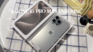 iPhone 15 Pro Max 512GB Natural Titanium Unboxing ₊˚⊹ ᰔ