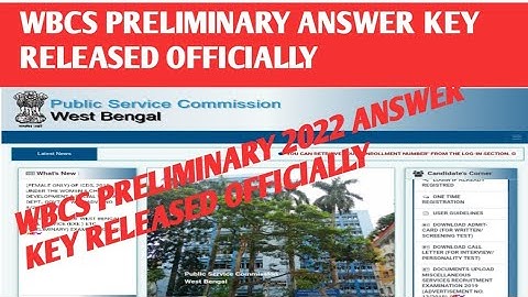 WBCS PRELIMINARY 2022 ANSWER KEY RELEASED OFFICIALLY