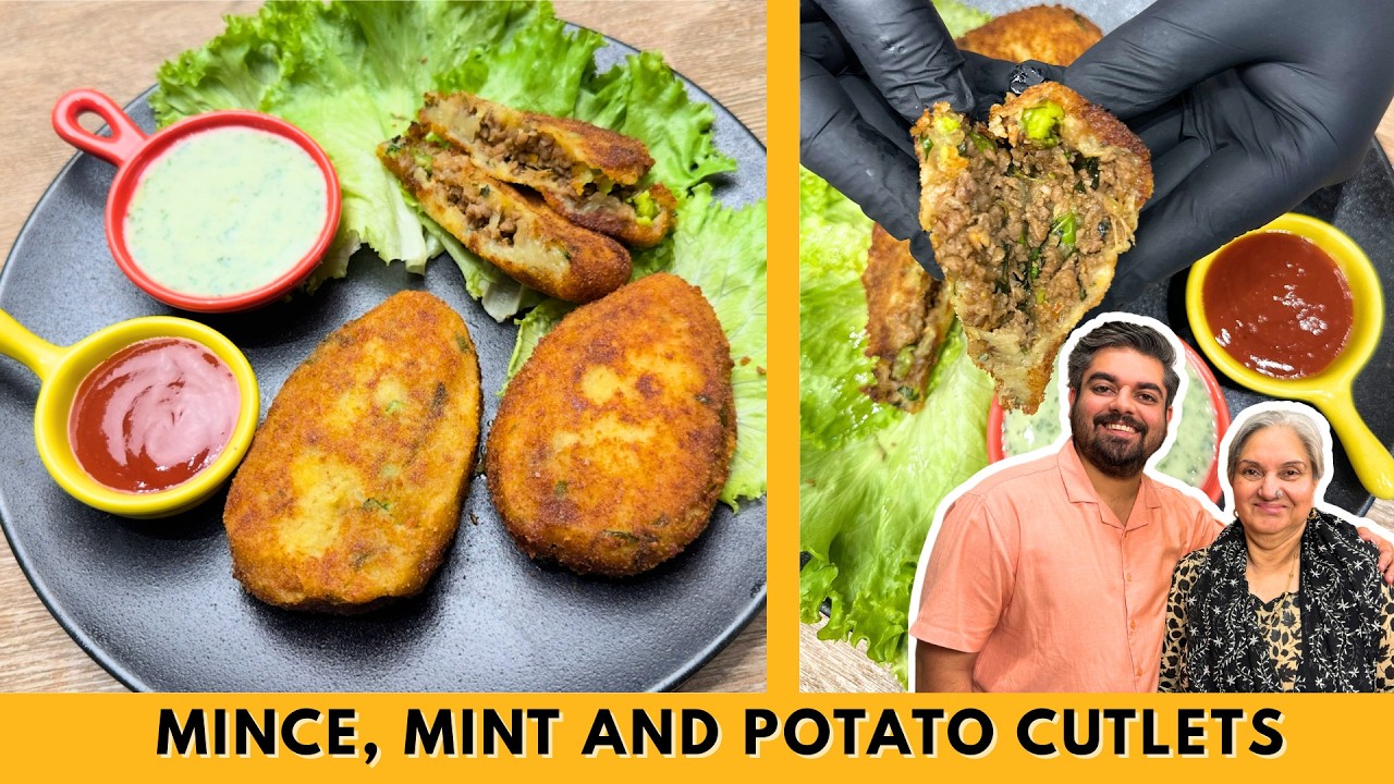 Qeema Stuffed Cutlets | Mince, Mint and Potato Cutlets | Amma's Special Recipe