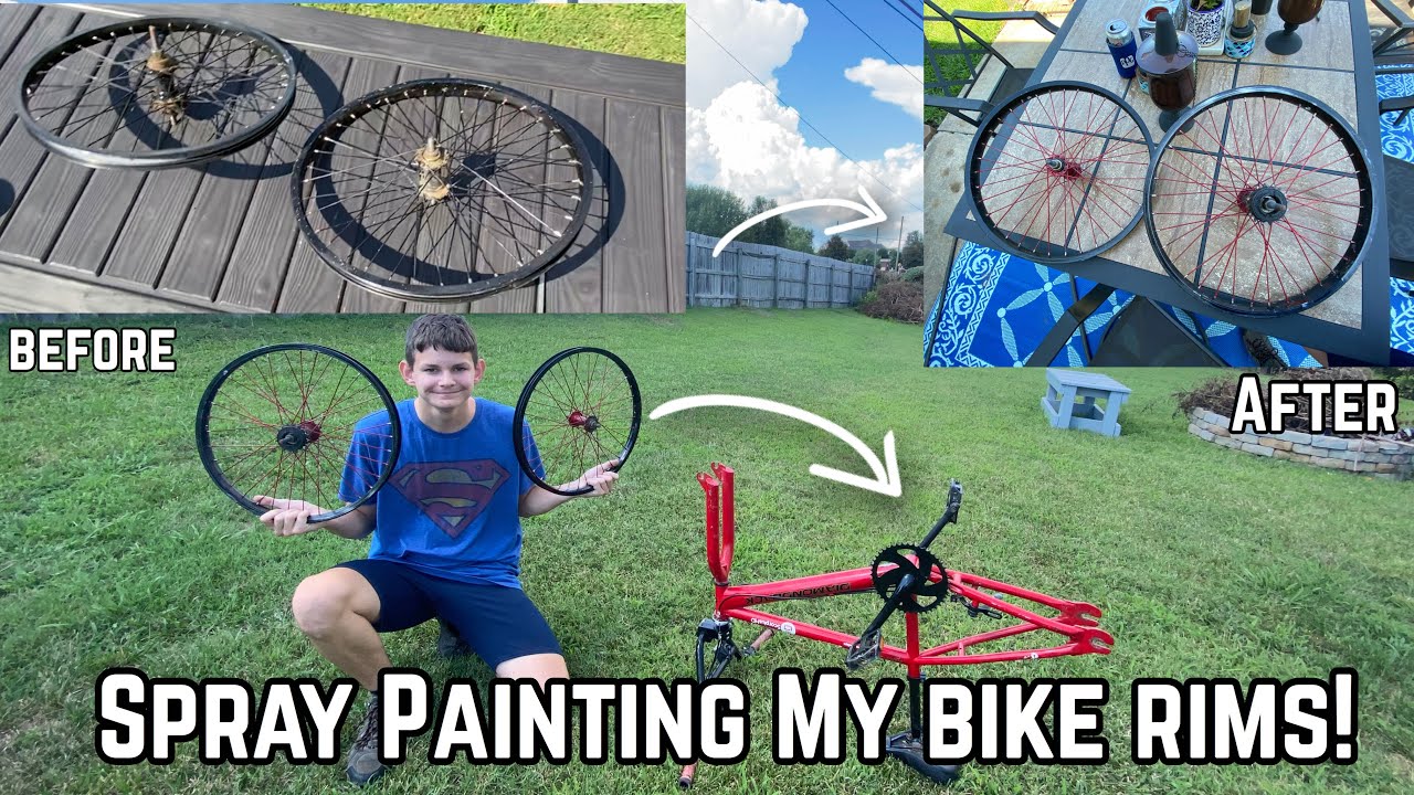 Spray Painting My Diamondback Viper X Rim Spokes Red! YouTube