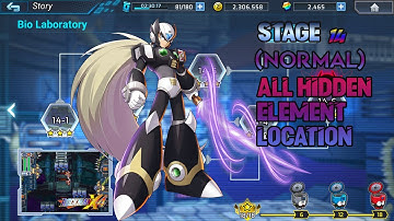 MegaMan X DiVE - Stage 14 (NORMAL) All Hidden Element Location
