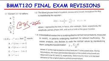 BMMT120 FINAL EXAM REVISIONS