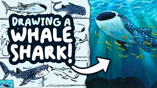 Drawing a WHALE SHARK on my iPad! // from start to finish