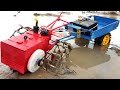 DC Motor Power Tiller Iron Wheels Agricultural Tractor - How to Make Ploughing Tractor