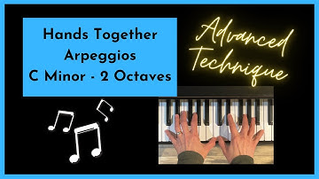Piano Arpeggios:  C Minor, Hands Together, How to Play!  (2 Octaves)