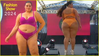 Andrea Barboza Lingerie Plus Size Fashion Show - Front And Back Walk
