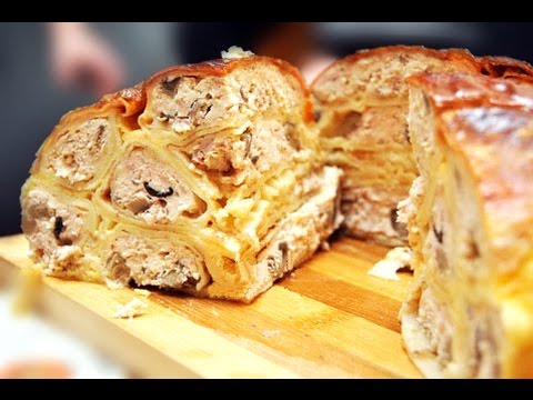 Курица фаршированная блинами По-Царски