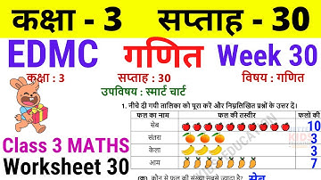 EDMC Class 3 Maths Week 30 Worksheet 30 | Class 3rd गणित worksheet 30 Week 30 with solution
