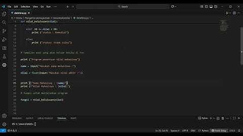 Menentukan kelulusan mahasiswa berdasarkan nilai menggunakan bahasa pyton