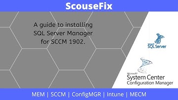 SQL Server Manager install for - MECM - ConfigMgr - SCCM  Server 1902 install