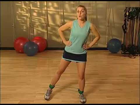 Hip abduction walk with resistance tubing