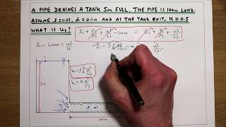 حساب سرعة الماء في الأنبوب باستخدام معادلة برنولي لحساب الخسائر