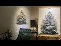 오일파스텔+비즈로 크리스마스 트리 패브릭포스터 그리기🎄🎨 | Christmas Wall Hanging | Christmas Tree Drawing