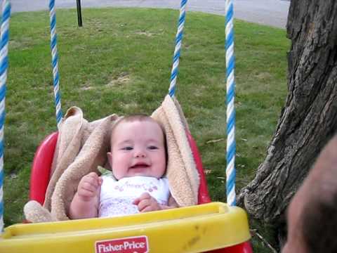 Mary's first time in her new tree swing!