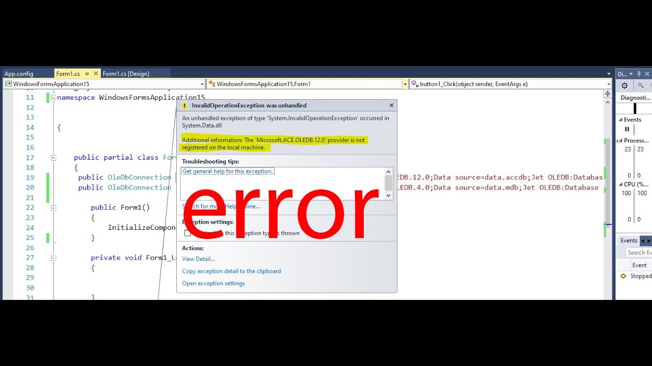 حل مشكلة provider is not registered on the local machine YouTube