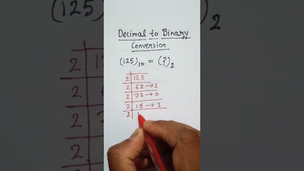 Decimal To Binary Conversion Shorts Trending Viral