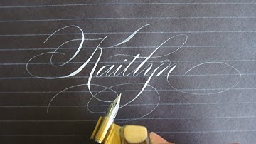 Pointed Pen Handwritten Calligraphy K Names | Kaitlyn Kara Karen Karla Katherine Kayla Kelly Kylee