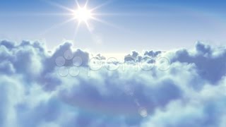 Flying Over The Clouds With The Sun. Looped 3D Animation. Hd.. Stock Footage