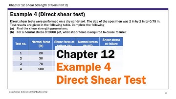 Chapter 12 Shear Strength of Soil - Example 4 Direct Shear Test