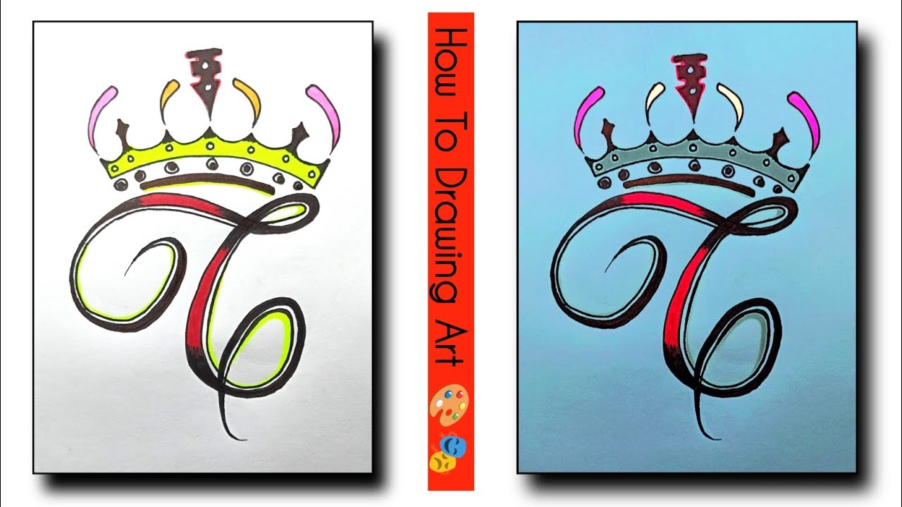 Draw Design Name R C Stylish Name Design Art with pencil - How To Drawing - By Ajit Parste ...