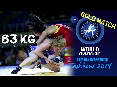 Gold Match - Female Wrestling 63 kg - Y. TKACH (UKR) vs E. PIROZHKOVA (USA) - Tashkent 2014