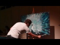Shakey Live White Peacock painting timelapse