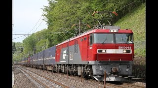 EH500牽引の貨物列車とE531系。（東北本線）