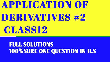 Application of derivative class 12| |ncert full solution EX 6.1||