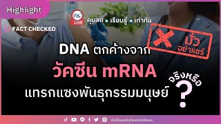 DNA ตกค้างจากวัคซีน mRNA แทรงแซงพันธุกรรมมนุษย์ จริงหรือ ? | HIGHLIGHT ชัวร์ก่อนแชร์ Live EP. 136
