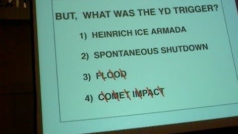 Wallace Broecker dismisses Younger Dryas impact hypothesis (YDIH) at 2009 AGU Fall Meeting.