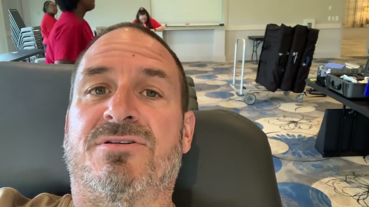 Cape Cod Phil donates red blood cells at the gateway to Cape Cod