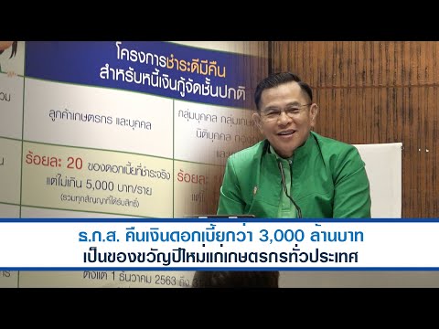 Thailandplus │ธ.ก.ส. คืนเงินดอกเบี้ยกว่า 3,000 ล้านบาท เป็นของขวัญปีใหม่แก่เกษตรกรทั่วประเทศ