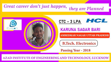 Congrats, Sagar |Selected in HCL Technologies|3 LPA |ELECTRICAL ENGINEER, 2018| Ambedkar Nagar, U.P.