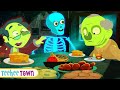 Zombie Family At Dinner In Spain - Familia español | NEW Teehee Town Song For Kids