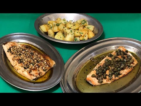 TRUTAS GRELHADAS COM BATATAS SALTEADAS - #trutagrelhada #batatassalteadas