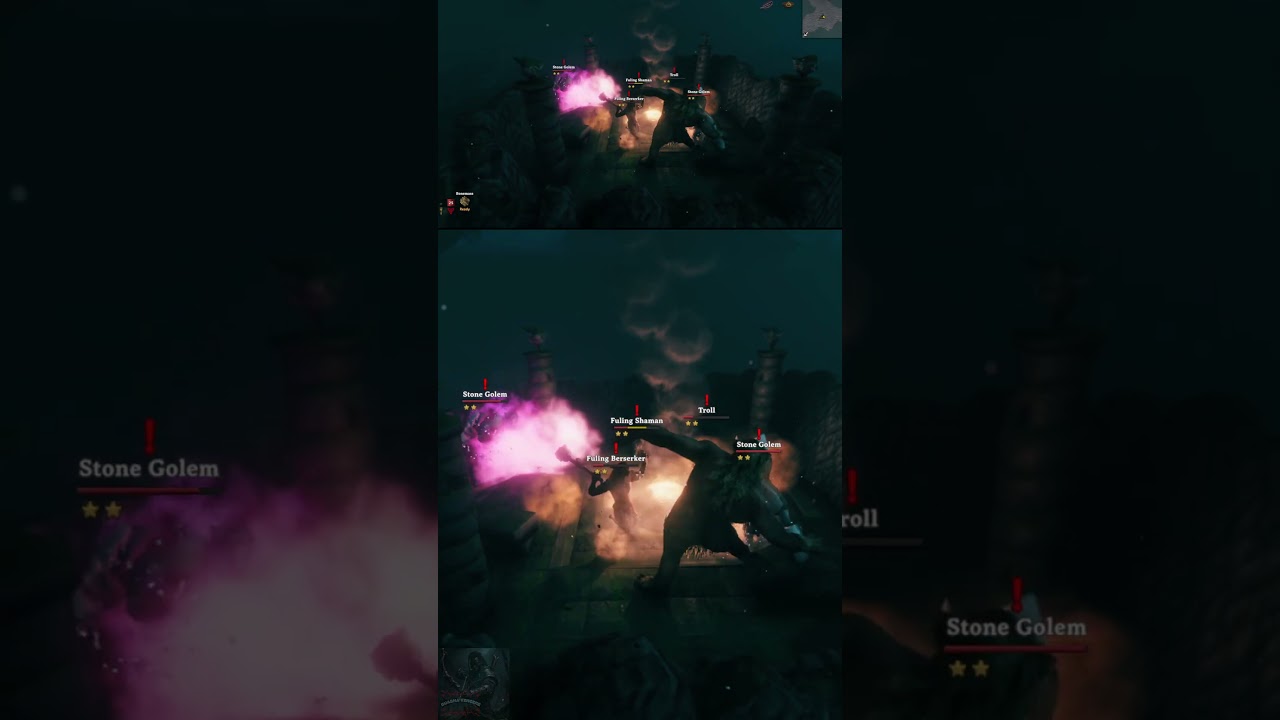Valheim Clash | 2-star Battle : troll & golem vs berserker & Shaman 