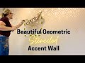 Creating A Beautiful Stenciled Geometric Accent Wall Using Cutting Edge Stencils Alexa Wall Stencil!