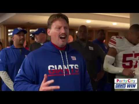 Ben McAdoo Victory Speech Locker Room Celebration | Giants vs Rams