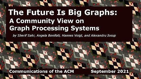 September 2021 CACM: The Future Is Big Graphs