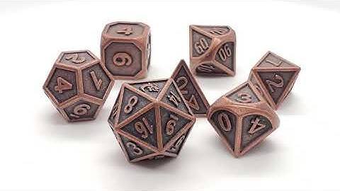 Dwarven Forged - Ancient Bronze - Old School 7 Piece DnD RPG Metal Dice Set