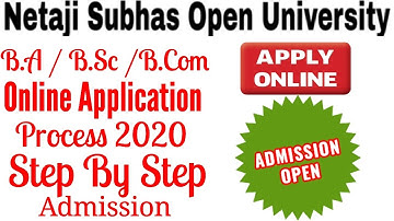 NSOU BDP Admission Form Fill up Full Process Step By Step || B.A / B.Sc / B.Com